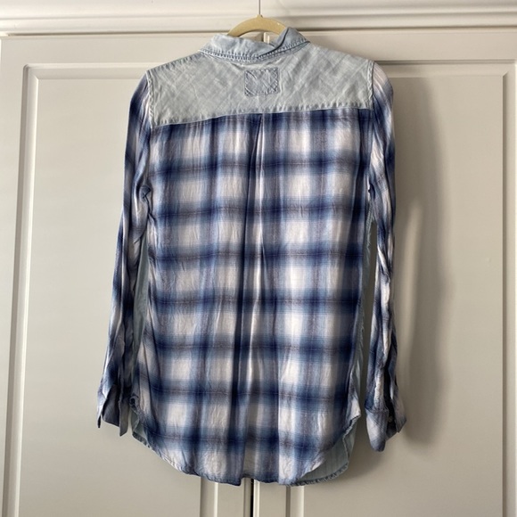 Rails Button Down - Chambray w/ Blue Plaid - Picture 3 of 6